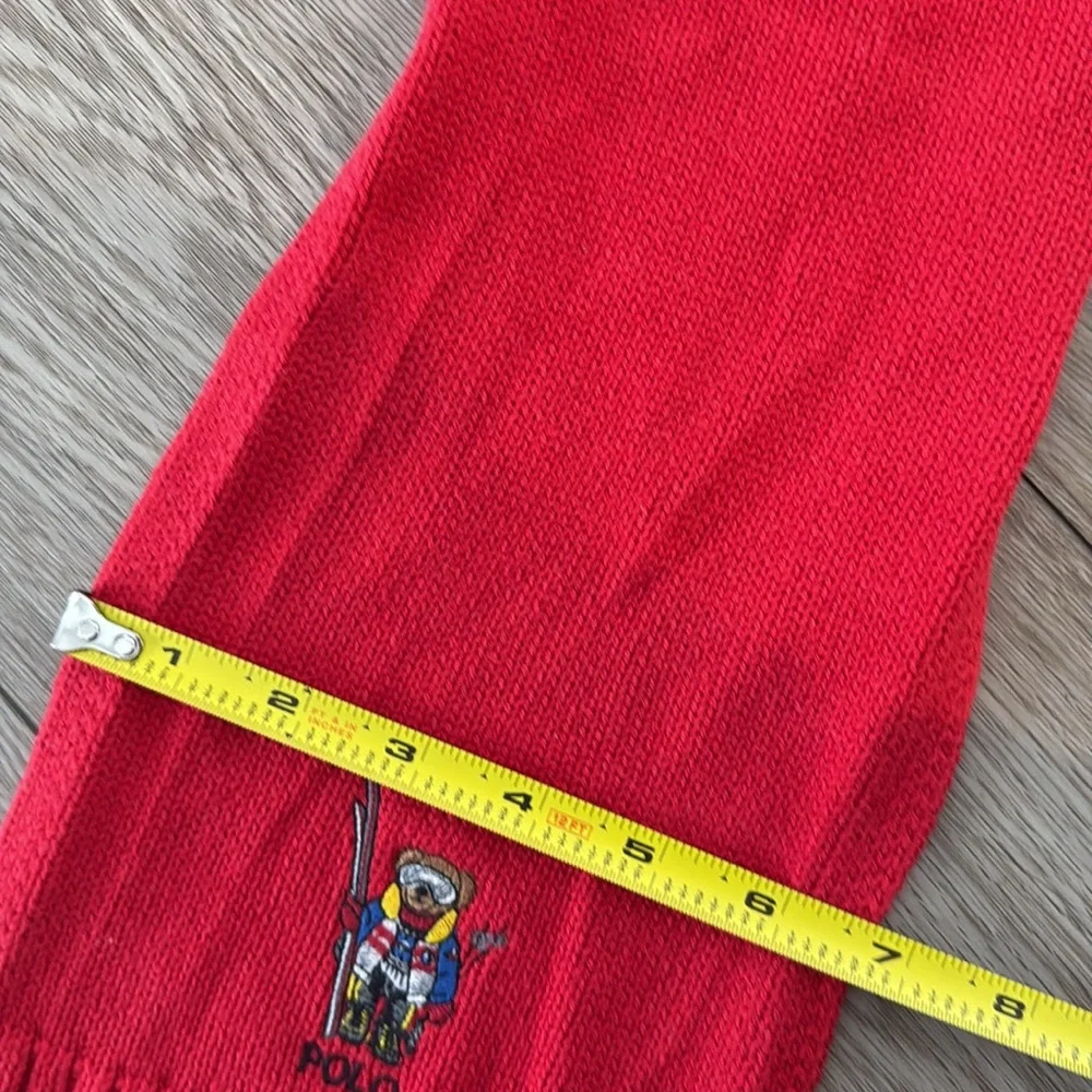 Polo by Ralph Lauren Red and Black Hat and Scarf Set Big Bear Ski size 8-20 kids